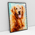 Quadro Decorativo de Cachorro Golden Retriever Colorido Arte Aquarela - loja online