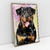 Quadro Decorativo de Cachorro Rottweiler Colorido Arte Aquarela na internet