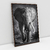 Quadro Decorativo Elefante Africano em Preto e Branco - Bimper - Quadros Decorativos