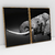 Quadro Decorativo Elefante Bebendo Água em Preto e Branco Kit com 2 Quadros - loja online