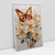 Quadro Decorativo Elegante Abstrato Borboleta e Flores II - Bimper - Quadros Decorativos