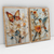 Quadro Decorativo Elegante Abstrato Borboleta, Beija-Flor e Flores em Art Kit com 2 Quadros - comprar online