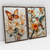 Quadro Decorativo Elegante Abstrato Borboleta, Beija-Flor e Flores em Art Kit com 2 Quadros - comprar online