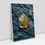 Quadro Decorativo Elegante Minimalista Art Blue Stone and Gold Leaf - Bimper - Quadros Decorativos