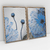 Quadro Decorativo Flores Azuis Abstratas Kit com 2 Quadros - comprar online