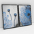 Quadro Decorativo Flores Azuis Abstratas Kit com 2 Quadros - loja online