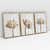 Quadro Decorativo Flores Delicadas Kit com 3 Quadros - loja online