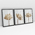 Quadro Decorativo Flores Delicadas Kit com 3 Quadros