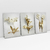 Quadro Decorativo Flores Douradas Golden Flowers Kit com 3 Quadros na internet