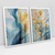 Quadro Decorativo Flores Spring in Soft Brush Strokes Yellow and Blue Kit com 2 Quadros - Bimper - Quadros Decorativos