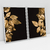 Quadro Decorativo Folhas Douradas Golden Leaves Kit com 2 Quadros