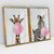 Quadro Decorativo Girafa e Zebra Mascando Chiclete Bubble Gum Kit com 2 Quadros - loja online