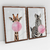 Quadro Decorativo Girafa e Zebra Mascando Chiclete Bubble Gum Kit com 2 Quadros na internet