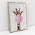 Quadro Decorativo Girafa Mascando Chiclete Bubble Gum - comprar online