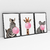 Imagem do Quadro Decorativo Girafa Zebra e Coala Mascando Chiclete Bubble Gum Kit com 3 Quadros