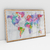 Quadro Decorativo Mapa Mundi Colorido Estilo Aquarela - Modelo 04 na internet