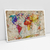 Quadro Decorativo Mapa Mundi Colorido Estilo Rústico Aquarela - Bimper - Quadros Decorativos