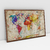Quadro Decorativo Mapa Mundi Colorido Estilo Rústico Aquarela