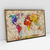 Quadro Decorativo Mapa Mundi Colorido Estilo Rústico Aquarela - loja online