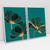 Quadro Decorativo Marrs Green Flowers Kit com 2 Quadros