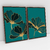 Quadro Decorativo Marrs Green Flowers Kit com 2 Quadros - Bimper - Quadros Decorativos