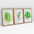 Quadro Decorativo Minimalistas de Folhas com Efeito de Pintura Kit com 3 Quadros - loja online