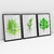 Quadro Decorativo Minimalistas de Folhas com Efeito de Pintura Kit com 3 Quadros - Bimper - Quadros Decorativos