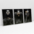 Quadro Decorativo Moderno Black Faces With Gold Kit com 3 Quadros - comprar online