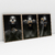 Quadro Decorativo Moderno Black Faces With Gold Kit com 3 Quadros na internet