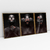 Quadro Decorativo Moderno Black Faces With Gold Rose Kit com 3 Quadros - loja online
