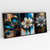 Quadro Decorativo Night Flowers Royal Blue - Kit de 3 Quadros - Bimper - Quadros Decorativos