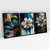 Quadro Decorativo Night Flowers Royal Blue - Kit de 3 Quadros - loja online