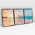 Quadro Decorativo Praia Mar Pôr do Sol Paisagem ao Entardecer Kit com 3 Quadros - loja online