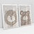Quadro Decorativo Quarto Infantil Leão e Urso - Caroline Cerrato - Kit com 2 Quadros - Bimper - Quadros Decorativos