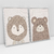 Quadro Decorativo Quarto Infantil Leão e Urso - Caroline Cerrato - Kit com 2 Quadros