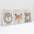 Quadro Decorativo Quarto Infantil Leão, Urso, Raposinha - Caroline Cerrato - Kit com 3 Quadros - Bimper - Quadros Decorativos