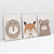 Imagem do Quadro Decorativo Quarto Infantil Leão, Urso, Raposinha - Caroline Cerrato - Kit com 3 Quadros