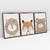 Quadro Decorativo Quarto Infantil Leão, Urso, Raposinha - Caroline Cerrato - Kit com 3 Quadros - Bimper - Quadros Decorativos