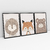 Quadro Decorativo Quarto Infantil Leão, Urso, Raposinha - Caroline Cerrato - Kit com 3 Quadros - loja online