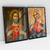 Quadro Decorativo Religioso Sagrado Coração de Jesus e Sagrado Coração de Maria Imaculada Kit com 2 Quadros - Bimper - Quadros Decorativos