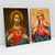 Imagem do Quadro Decorativo Religioso Sagrado Coração de Jesus e Sagrado Coração de Maria Imaculada Kit com 2 Quadros