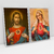 Quadro Decorativo Religioso Sagrado Coração de Jesus e Imaculado coração de Maria Kit com 2 Quadros