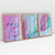 Quadro Decorativo Trio de Folhas em Azul e Roxo Kit com 3 Quadros - comprar online