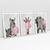 Quadro Decorativo Zebra Girafa e Elefante Mascando Chiclete Kit com 3 Quadros - Bimper - Quadros Decorativos