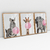 Quadro Decorativo Zebra Girafa e Elefante Mascando Chiclete Kit com 3 Quadros - loja online