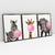 Quadro Decorativo Zebra Girafa e Elefante Mascando Chiclete Kit com 3 Quadros - loja online