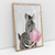 Quadro Decorativo Zebra Mascando Chiclete Bubble Gum - comprar online