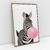 Quadro Decorativo Zebra Mascando Chiclete Bubble Gum - comprar online