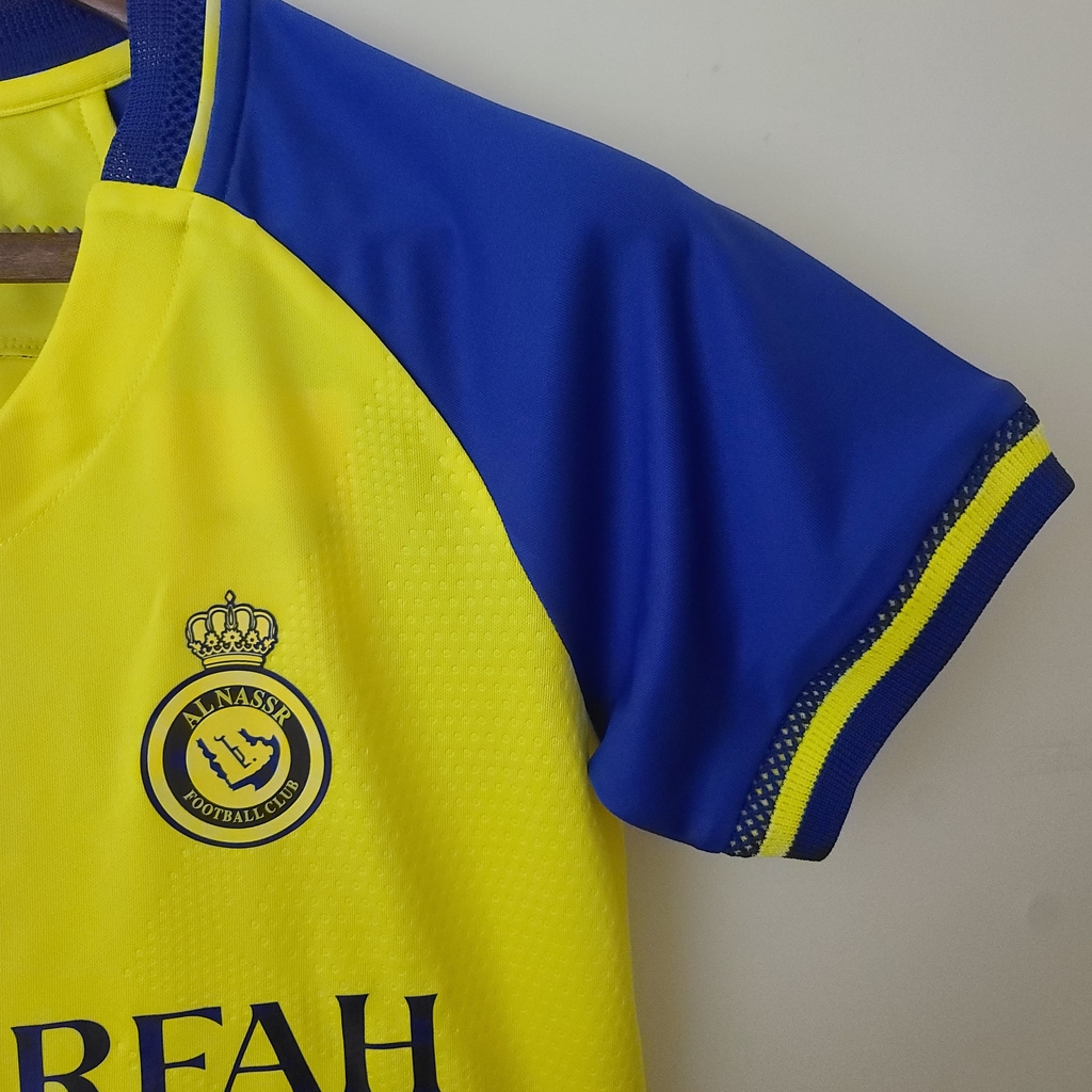 Camisa Al-Nassr FC Home 2022/2023 Amarela e Azul – Versão Jogador