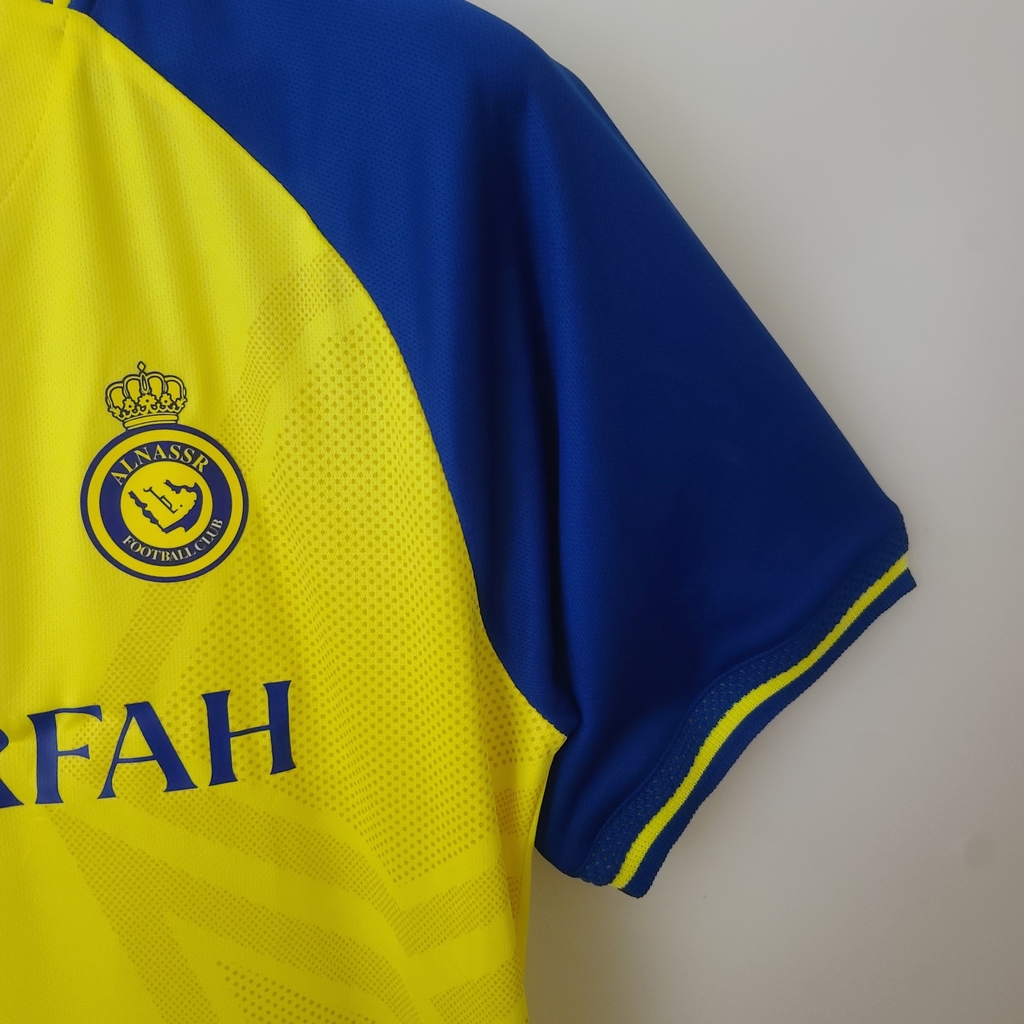 Camisa Al-Nassr FC Home 2022/2023 Amarela e Azul – Versão Torcedor